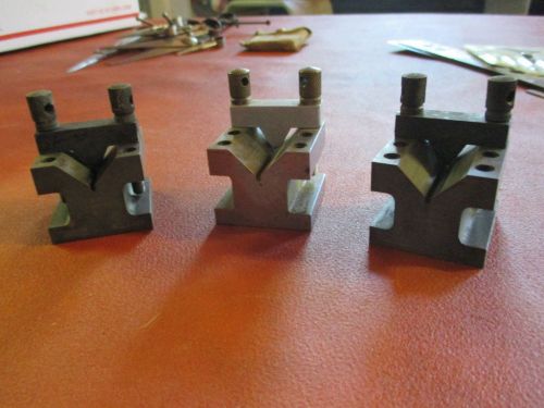 Machinist Tool Makers Taft Pierce V Block &amp; Clamp set of 3