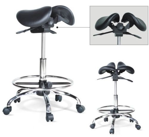 Kanewell Saddle Stool Adjustable Twin with Footring short, medium or tall sizes