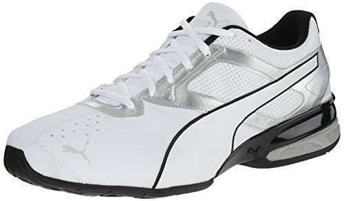 PUMA Mens Tazon 6 Cross-Training Shoe, White/Silver/Black, 9.5 M US