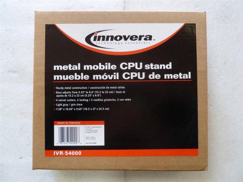 *new* innovera light gray metal mobile cpu stand - ivr-54000 for sale
