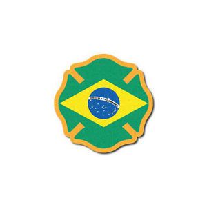 3M Reflective Fire Helmet Decal - Brazil Flag Maltese