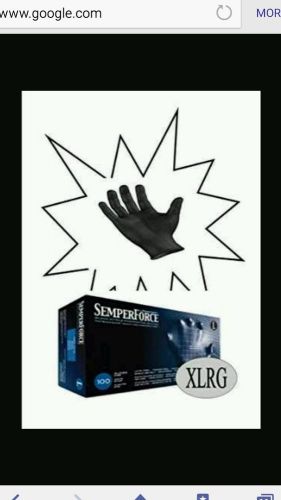 Lot of 10 SemperForce Black Nitrile Exam Gloves 100 per Box Latex Free SIZE XL