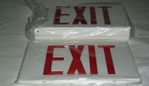 Magnatron MAGU2RW-EM Double Side EXIT Sign Red with White Housing 120v/277v New!