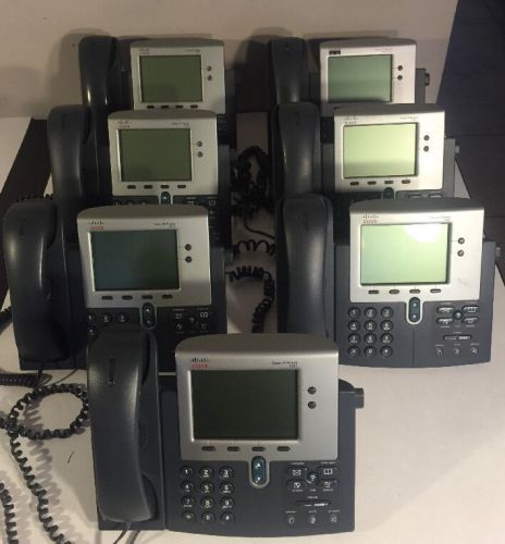 LOT of 7 Cisco CP-7940G &amp; 7941G VoIP PoE IP Business PHONES w/ Handsets