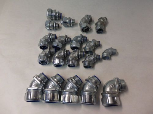 Lot of 19: thomas&amp;betts liquid tight flexible metal conduit fitting assorted a6 for sale