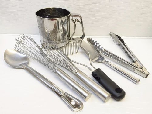 Commercial Assorted Stainless Steel Utensils 8 Pieces