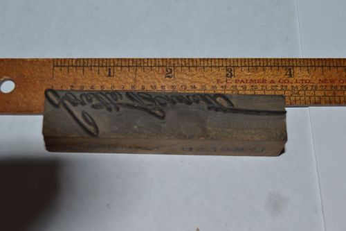 Vintage all wooden cut signature block-used in mfg. signature rubber stamps for sale