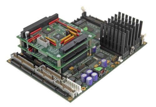 Adastra VNS-786 Pentium SL2Z4 266MHz SBC Control Circuit Board +2x PC104 Cards