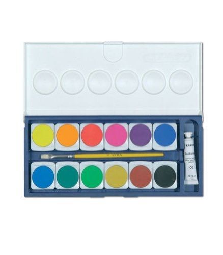 Lyra LYRA Watercolor Paint Set, 12 Opaque Colors with Brush Plus 1 Tube of