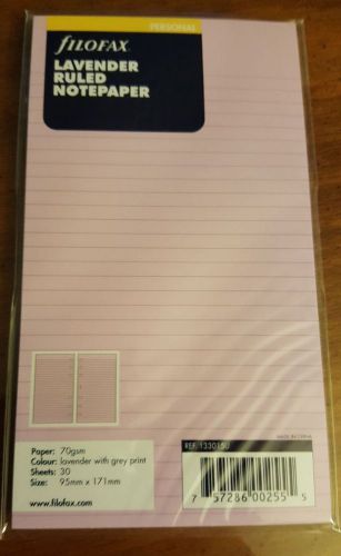 Filofax Lavender Ruled Personal Size Notepaper - 133015 - Organizer/Planner