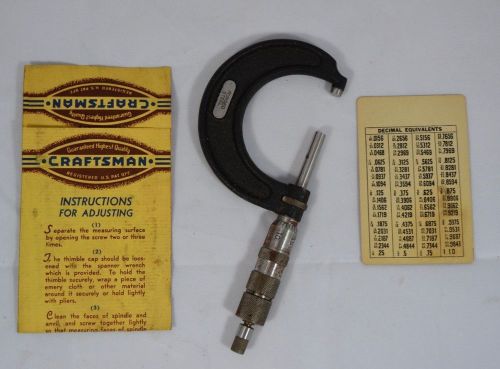 VINTAGE Craftsman Micrometer Caliper with Instructions! 