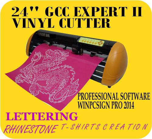 BRAND NEW 24&#034; GCC EXPERT II Vinyl Cutter &amp; WINPCSIGN PRO SOFTWARE +EXTRA