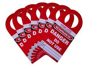 Asian loto scaffold under construction lockout tag set of 10 for sale