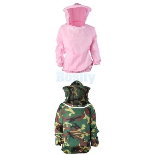Beekeeping Jacket Veil Suit Dress Smock Protective Clothes Pink+Green Camo