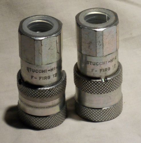 (2 pcs) stucchi  f-firg 12 npt /h14  flat face coupler ,new for sale