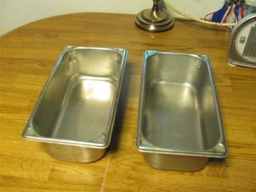 2 VOLLRATH-SYSCO COMMERCIAL STAINLESS SUPER STEAM PANS THIRD SIZE X 4&#034;D-GUC