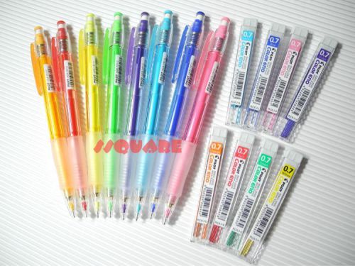 8 colors set, pilot 0.7mm color eno colored mechanical pencils + leads (japan) for sale