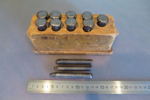 Antique/Vintage 9+3 Metal Steel Stamps Punches