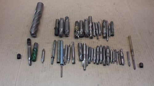 Lot of 41 assorted HS End Mills Cutters for Milling Machine/Lathe