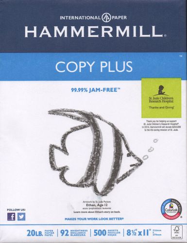HAMMERMILL COPY PLUS PAPER 1 REAM - 500 SHEETS  - 81/2&#039; X 11&#039;