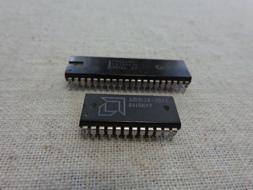 Intel P8031AH CPU Plastic DIP-40 Used; AM 9128-20 2K Static Memory Included