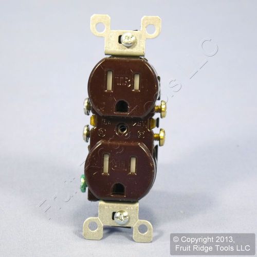 Leviton brown tamper resistant duplex receptacle outlet nema 5-15 15a t5320 for sale