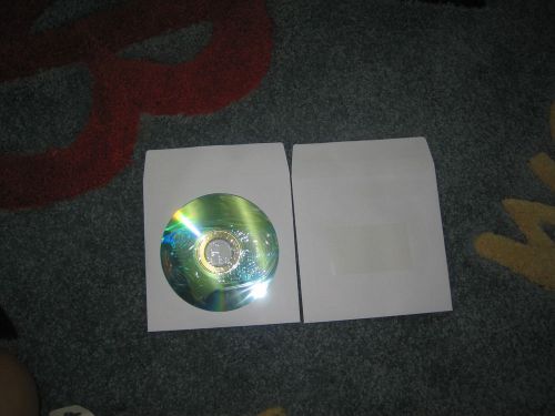 500 NEW 120 GRAM PAPER CD DVD SLEEVE W/WINDOW, GUM FLAP AND ADHESIVE BACK JS217