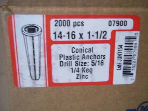 Hard-to-Find Fastener 014973394974 Conical Plastic Anchors, 14 to 16 x 1-1/2-...