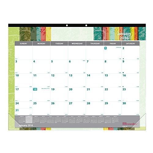 Brownline 2016 monthly colorful desk pad, geometric, 22&#034; x 17&#034; (c194113-16) for sale
