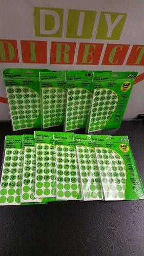 LOT of 10 Hy-Ko Price Labels Green 3/4&#034; (RETAIL SPECIAL)