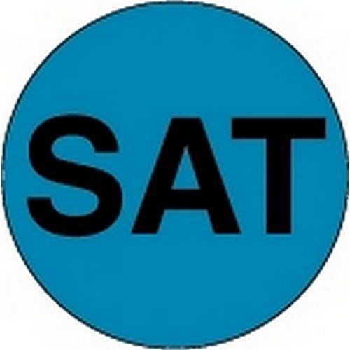 Generic DL6551 &#034;SAT&#034; Days of the Week Labels, 1&#034; Circle, Blue