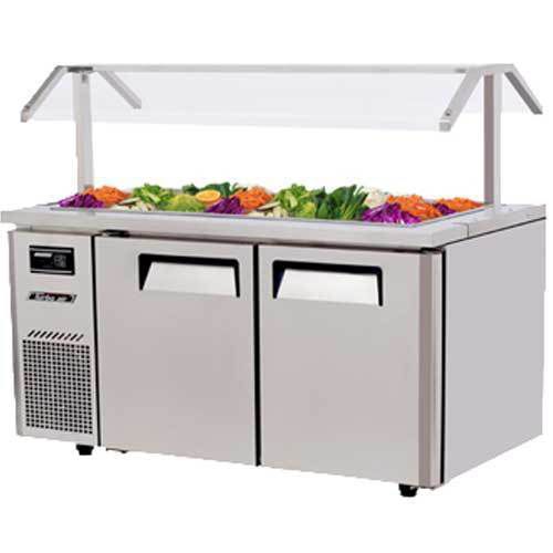 Turbo JBT-60 Refrigerated Counter, Salad Bar, 2 Stainless Steel Doors, Includes