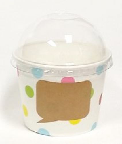 [ Momoka&#039;s Apron ] 48 ct Treat (Ice Cream) Paper Cup (12 oz) with Dome Lids Set