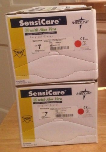 lot of 50 Pair SensiCare Surgical Gloves size 7 STERILE Powder &amp; Latex free