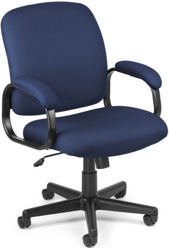 Executive low-back medical office task chair in navy fabric w/arm - doctor chair for sale