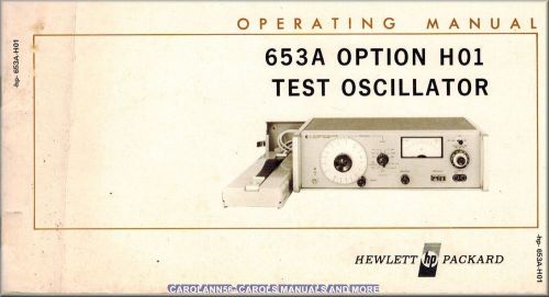 HP Manual 653A OPTION H01 TEST OSCILLATOR