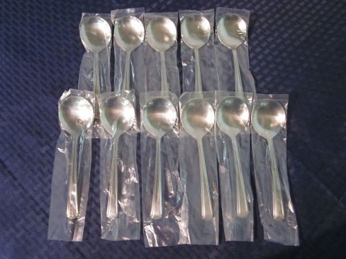 Set of 11 Dominion Serco  Bouillon Spoons. NEW.