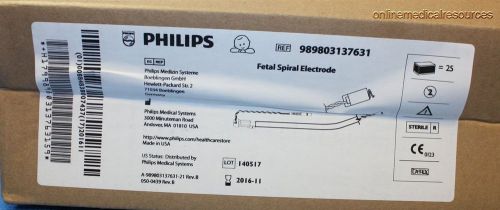 Philips Fetal Spiral Heart Rate Electrodes Box of 25 2016-11 989803137631