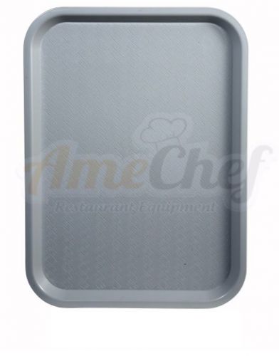 New dozen (12 units)  Winco FFT-1418E, 14x18-Inch Gray Plastic Fast Food Tray