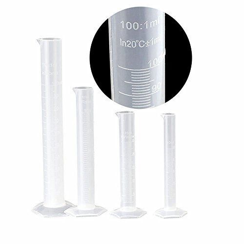 Kalevel 4pcs 10ml 25ml 50ml 100ml graduated cylinder plastic liquid measuring for sale