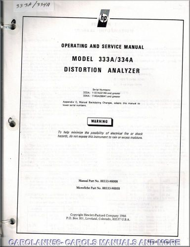 HP Manual 333A 334A DISTORTION ANALYZER