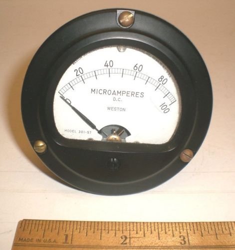 DC Microamp Meter, 0-100-UADC, 3 1/2&#034; Meter, WESTON, New Made in USA