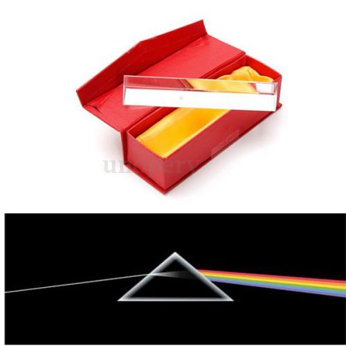 6&#039;&#039; 15cm Triple Triangular Prism Physics Teaching Light Spectrum Optical Glass