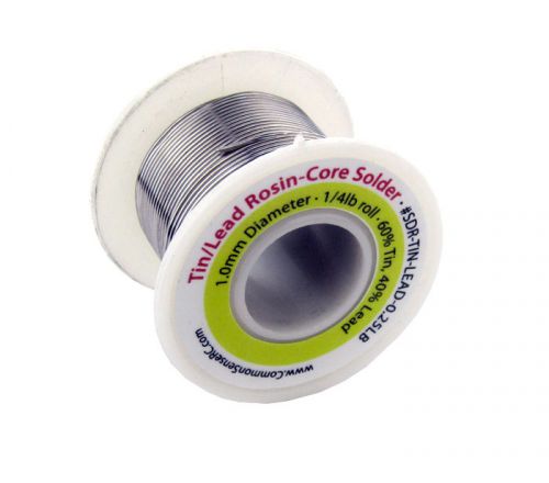 Tin/lead rosin-core solder - 1.0 mm diameter - 1/4 lb roll for sale