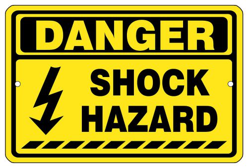 8&#034;x12&#034; METAL SIGN - Danger Shock Hazard Signage Safety