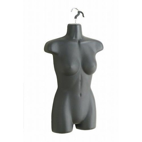 New 1 female dress mannequin form (hard plastic / black) with hook for hanging for sale