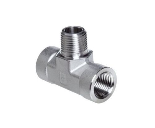 1/4&#034; male x females npt pipe thread branch tee steel 4500 psi hydraulic adapter for sale