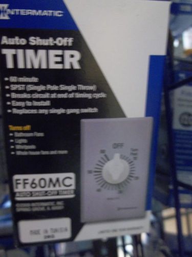 INTERMATIC FF60MC Timer, Commercial, Auto-Off, Spring Wound, 60min, SPST