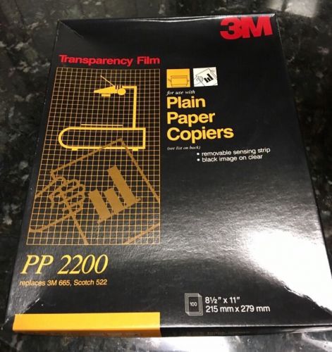 3M Transparency Film for Copiers PP2200 58 Sheets 8.5x11 - Partial Box