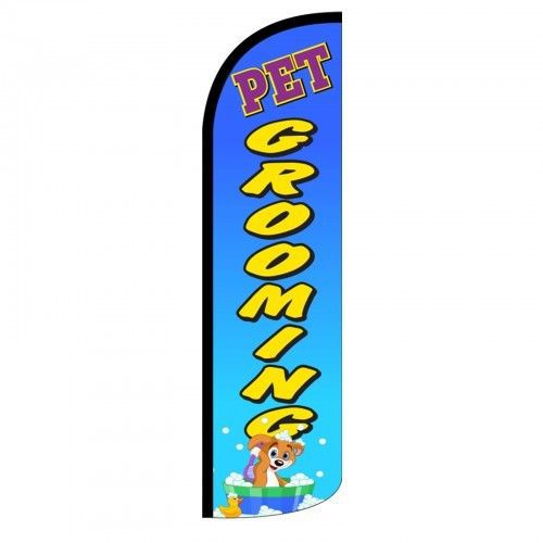 Pet Grooming Extra Wide Windless Swooper Flag Jumbo Banner/ Pole made in the USA
